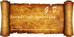 Germányi Domitilla névjegykártya